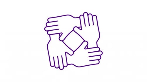Line Animated Teamwork Hands Collaboration Icon