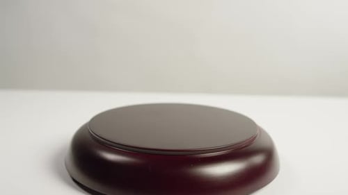 Gavel Hitting Sound Block in Court Setting