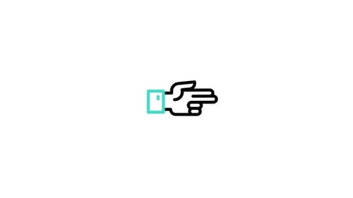 Animated Hand Pointing Right Flat Design Icon