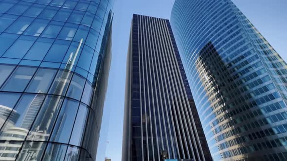 Modern Office High Rise Skyscraper Buildings, Buildings Stock Footage ...