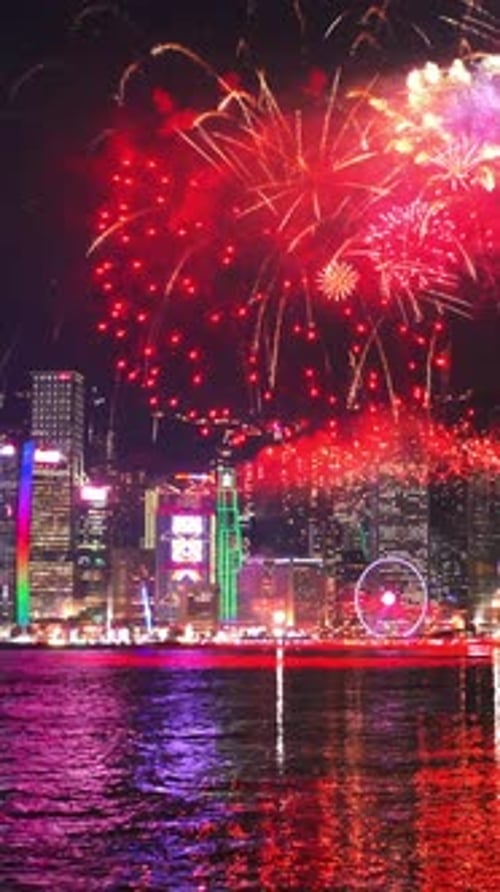 Chinese newyear fireworks in Hong Kong