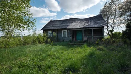 Old Abandoned Wooden House Decaying in Slavic Village