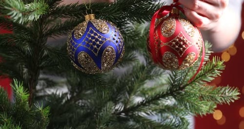 Christmas Tree Decorated with Baubles for Holiday Season