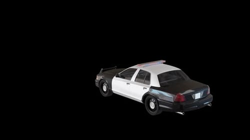 Police Car Rear View Alpha Channel