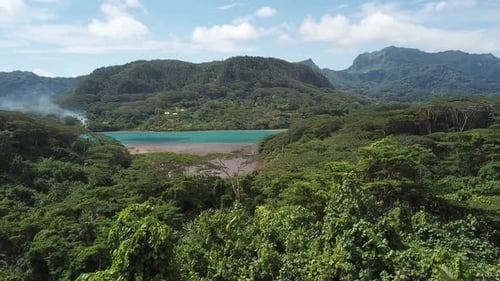 Huahine Forests and Mountains drone view
