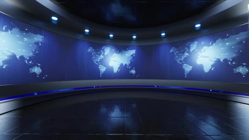 3D Virtual Studio, News Studio Background