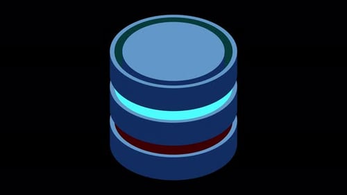 Animação isométrica de banco de dados em nuvem. Computação em nuvem e armazenamento em nuvem de arquivos. Tecnologia moderna