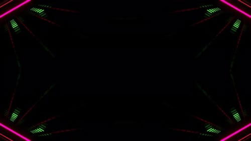 Green And Pink Kaleidoscopic Flashing Geometric Glowing Pattern Background Vj Loop In 4K