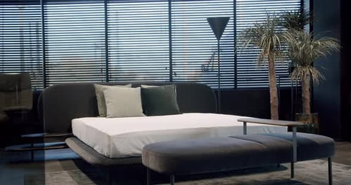 Sophisticated Modern Bedroom Interior with Natural Light