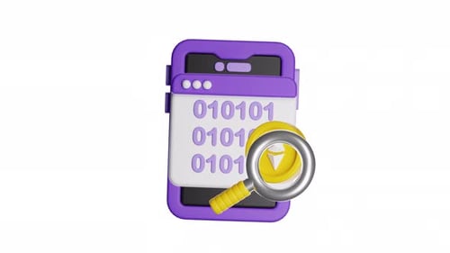 3d Icon Animation Nft Binary Code