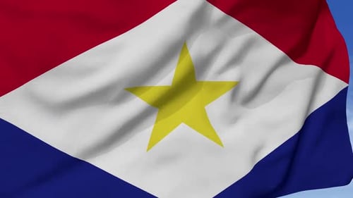 Saba Flag Waving in the Wind Loopable Video Background
