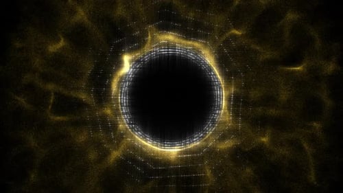 Gold Circle Frame Particles On Alpha
