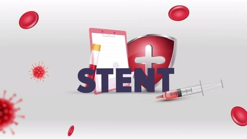 Medical Stent Infographic Icon Background
