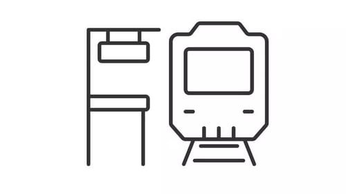 Drawing Animation of Train and Station Line Icons