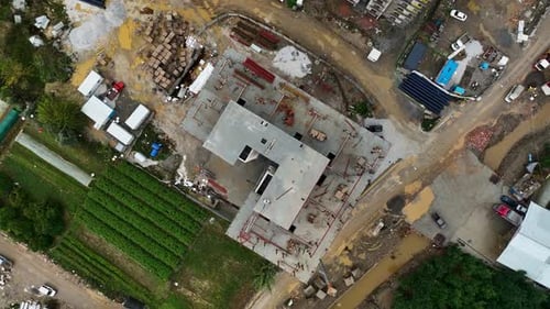Construction Site in a Residential Building at the Final Stage of Construction