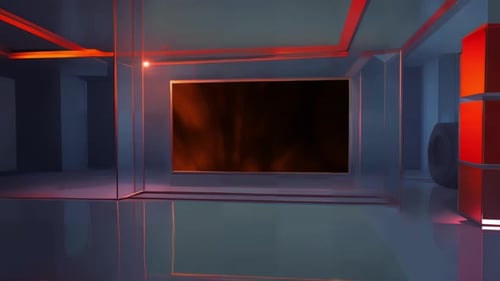 Professional TV Studio Set: Virtual Set for Chroma Footage