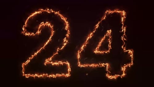 Flaming Numeric Reveal Animation