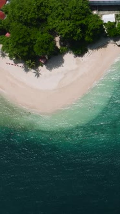 Tropical Island with White Beach in Samal Island