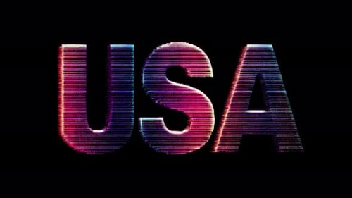 Animation de texte dynamique USA Glitch dans une boucle stopmotion fluide