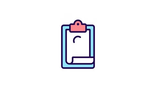 Ícone de cor de pergunta de tarefa animada