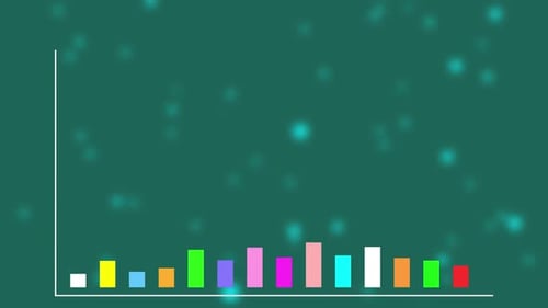 4k Financial data and diagrams showing a steady increase in profits yearly. Business growth concept