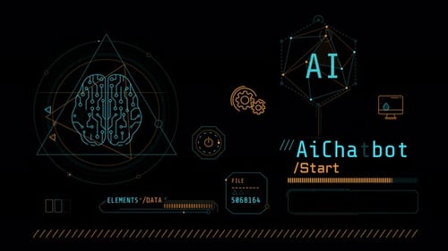 Infográficos animados sobre computação cognitiva e AI Chatbot