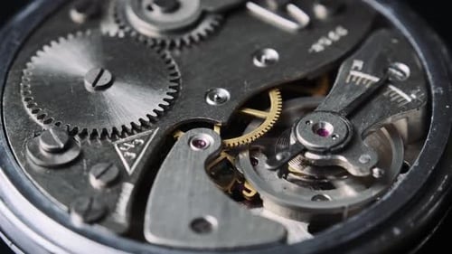 Close Up of Watch Gears in Motion