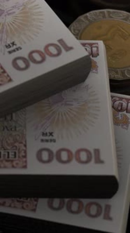Latin American Currency And Coins Financial Background Vertical