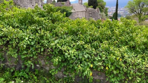 Slowmotion Video of the Ruins of the Bar Old City or Stari Grad