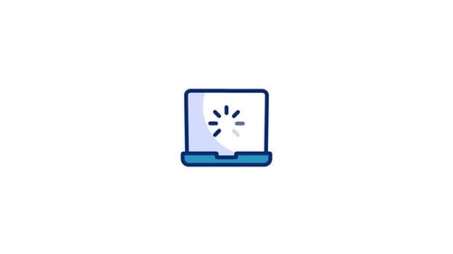 Animated Flat Design Loading Laptop Icon