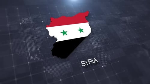Modern 3D Syria Map Flag Reveal Animation