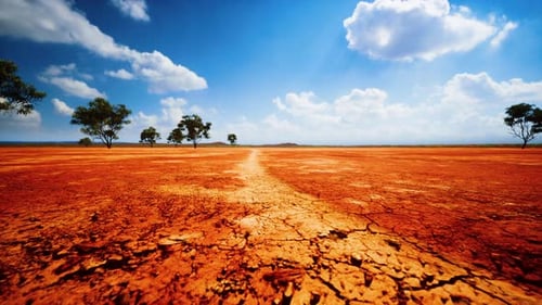 Flying Over Arid Desert Landscape In 3D