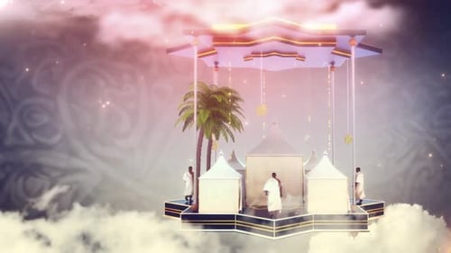 Hajj & Eid - Pilgrims' tents Loop Background 06