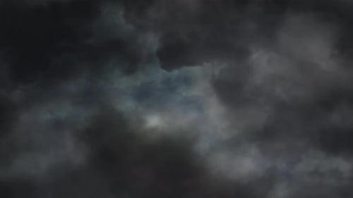 view of black clouds and thunderstorm 4k
