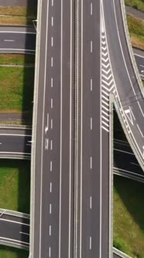 Vertical Video of Road Intersection