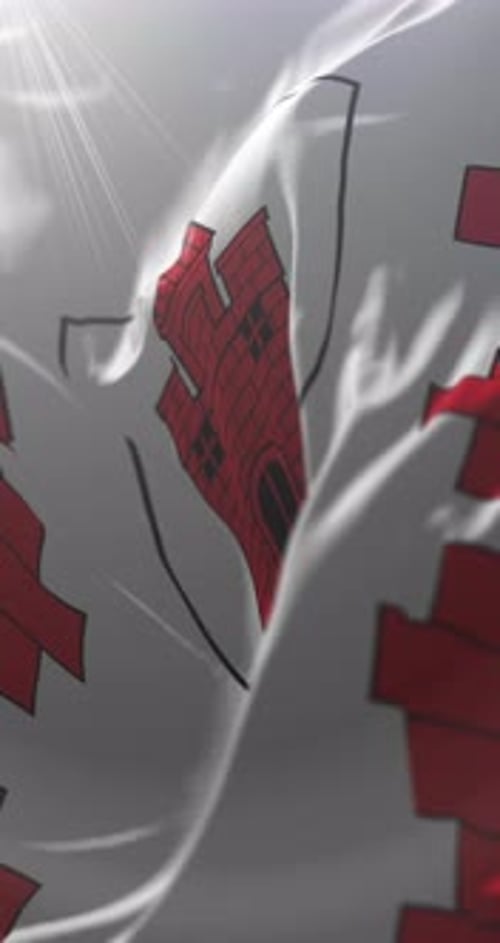 Realistic Waving Flag Animation with Stylized Heraldic Shield