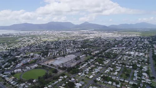 Suburban Neighborhood - Cairns City In Australia - aerial panoramic