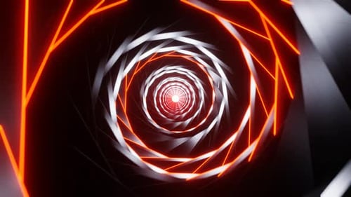 Orange and Gray Spiral Dragon Tunnel Background VJ Loop Animation in 4K