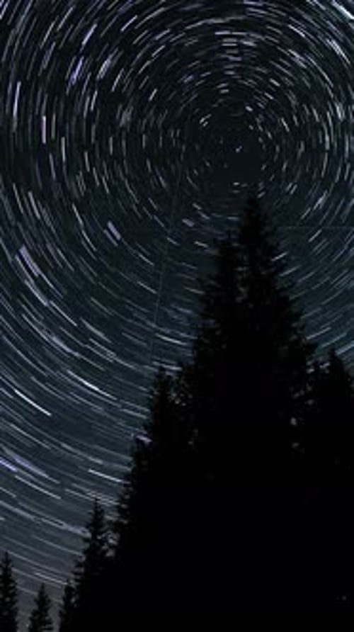 Stunning Time-Lapse of Star Trails in Night Sky