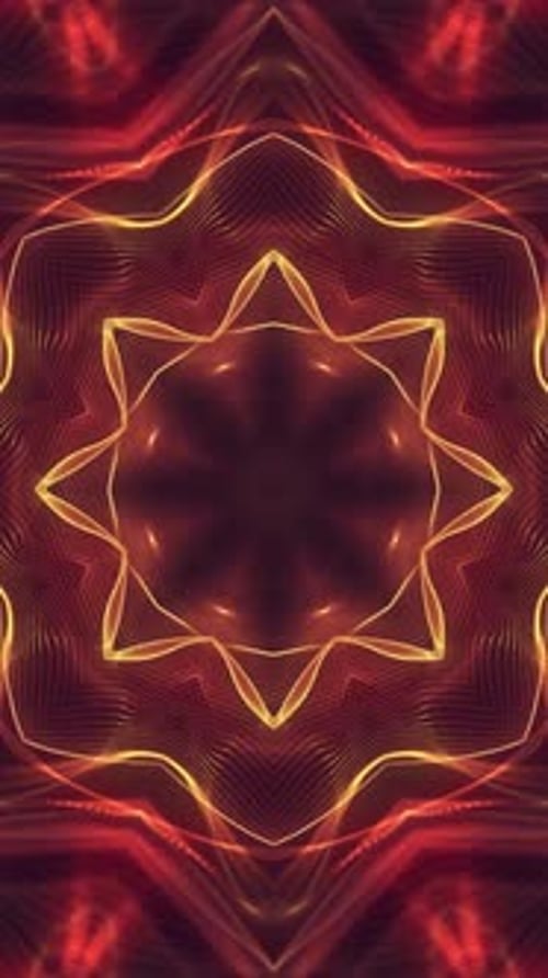 Vertikales Video - Glühender goldener Mandala-Hintergrund