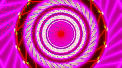 Abstract neon infinite colorful twisted tunnel.