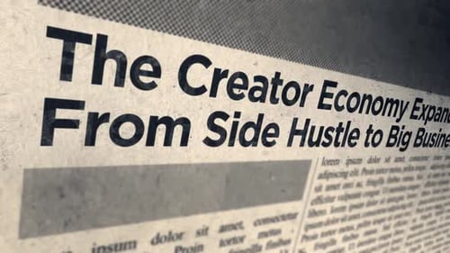 Retro Newspaper Headline Reveal with Glitch Effect