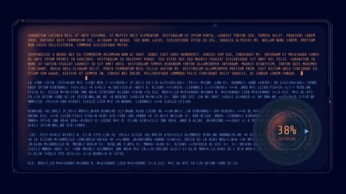 Una ventana para decodificar una gran variedad de texto con el cargador de porcentajes