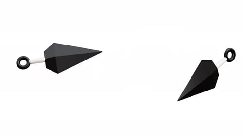 3D Animated Kunai Weapon Spinning and Rotating Loop