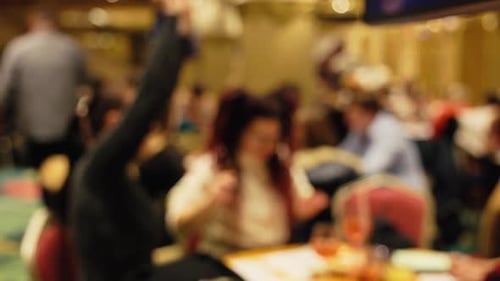 People at Corporate Event Blurred