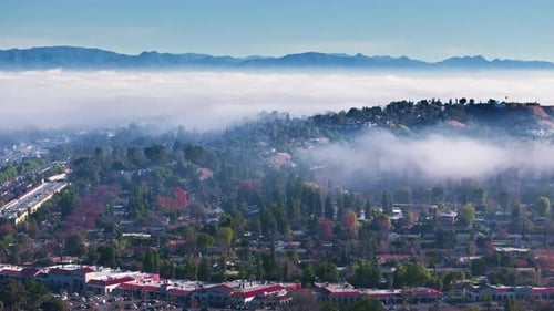 Stunning Aerial Views of Calabasas at Sunrise in Beautiful California