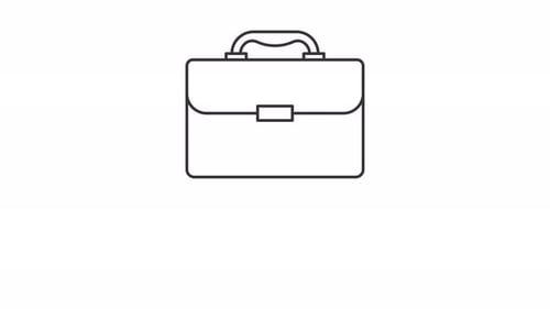 Animated Minimalist Briefcase Line Icon