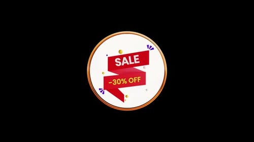 Modern 3D Rotating Sale Discount Badge Animation