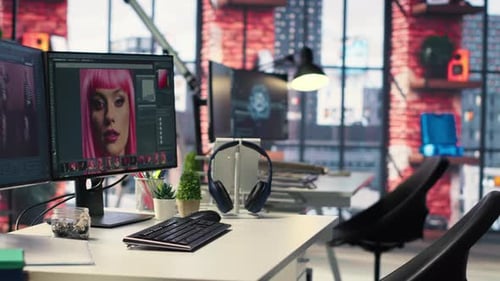 Professional Studio Setup for AI Generated Content and Photography Editing