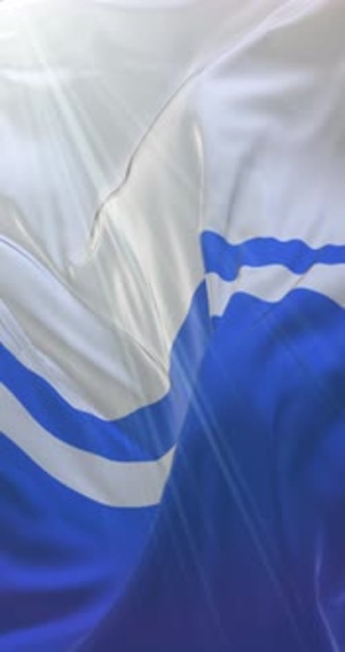 Waving Fluid Fabric Background with Blue and White Stripes